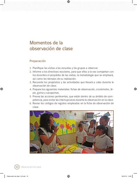Manual Para La Observacion De La Clase Classroom Observation