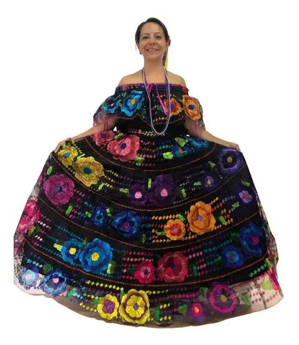 Vestido Chiapaneca Traje Chiapas Típico Bordado A Mano Mujer Envío Gratis