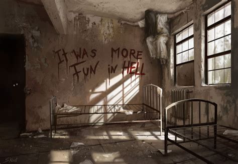 Artstation Haunted Asylum Stefan Koidl Creepy Paintings Scary Art