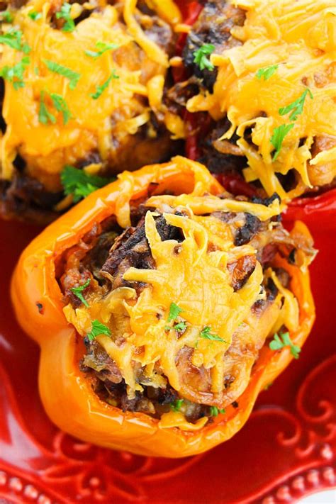 Slow Cooker Stuffed Bell Peppers Slow Cooker Foodie