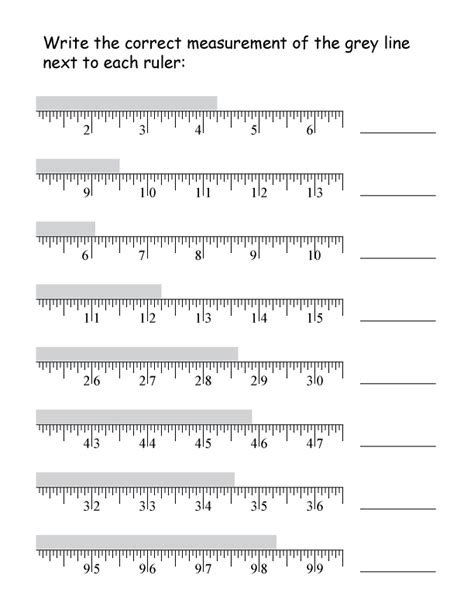 Labeling Fractions On A Ruler Worksheet Measuring In