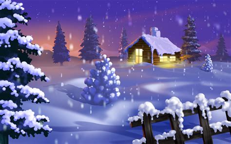 Free Download Download Wallpaper Snowy Cottage Christmas 1600 X 900