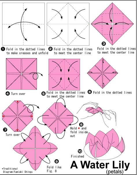 Traditional Origami Lily Flower Instructions Coloring Pages Hannah