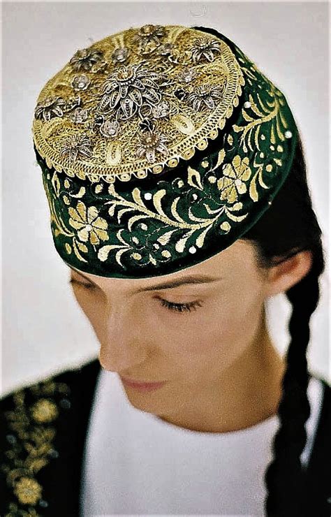 Bridalfestive Hat Crimean Tatar Early 20th Century With A Partly Gilded Silver Filigree