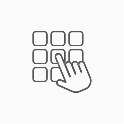 Enter Pin Code Icon Pin Code Hand Finger Stock Vector