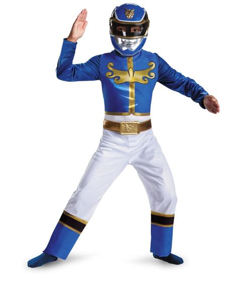 Power Ranger Blue Megaforce Kids Nickelodeon Costume Boys Power