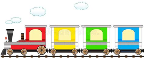 Cartoon Cute Colorful Train In Railroad Stock Image Image 25076781
