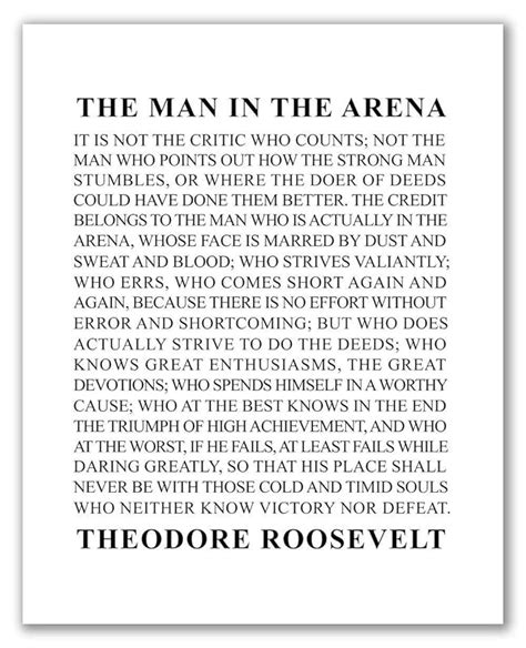 The Man In The Arena Printable Free Printable Templates