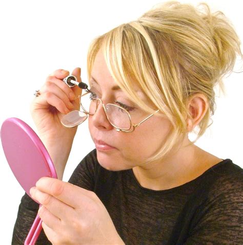 make up makeup glasses with flip down flip up lenses spectacles eye make up magnification x 2 5