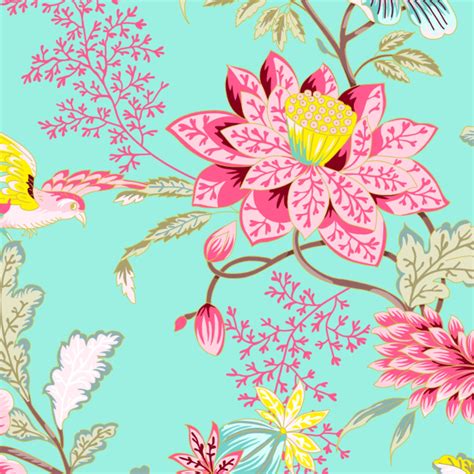 Teal And Pink Floral Removable Wallpaper Etsy