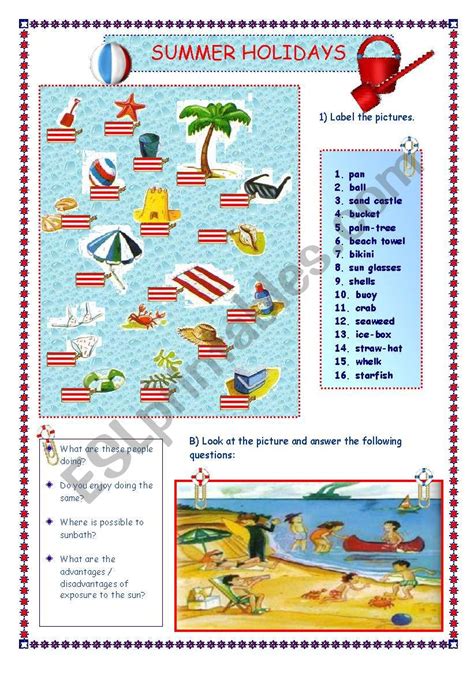 My Summer Holiday Activity My Summer Holidays Interactive Worksheet