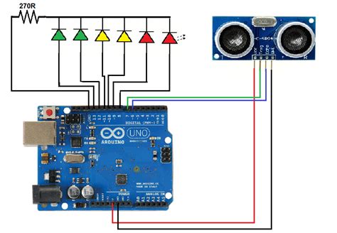 Distance Meter With LEDs Using Arduino And Ultrasonic Sensor Simple Projects