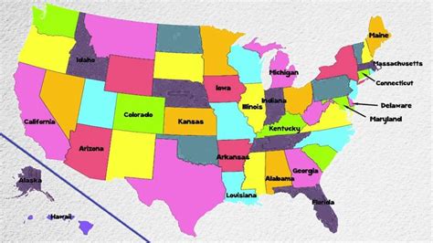 The States And Their Locations 50 States Of The United States Of