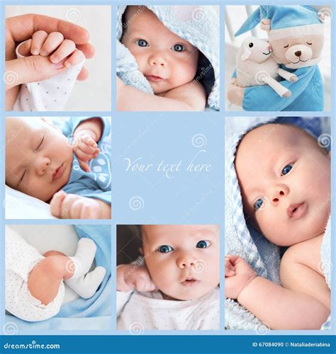 Collage Newborn Baby S Photos Stock Photo Image Of Boys Caucasian
