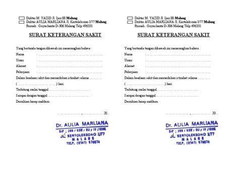 Surat Sakit Klinik Bandung Homecare