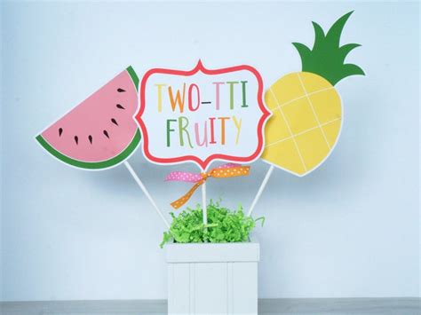 Tutti Fruitti Birthday Party Centerpiece Sticks Twotti Frutti Etsy