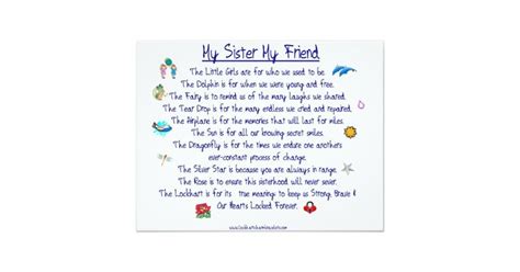 My Sister My Friend Poem With Graphics Invitation Uk Friend Poems Poems Sisters