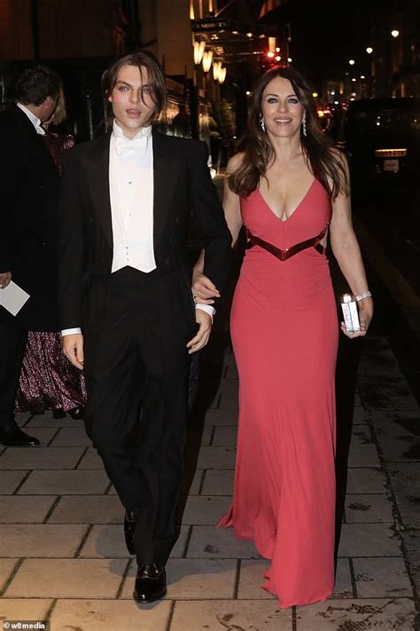 Elizabeth Hurley Looks Sensational As She Steps Out With Her Son Damian