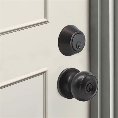 Keyed Alike Entry Door Lock Knob With Single Cylinder Deadbolt Oil Ru