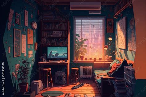 lofi room beautiful chill atmospheric wallpaper background lo fi hip hop style anime and