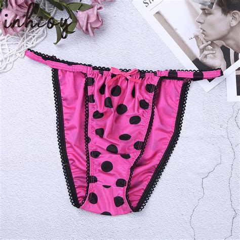 Gay Mens Sexy Lingerie Sissy Bikini Briefs Crossdress Panties Underwear Cute Polka Dot Ruffle