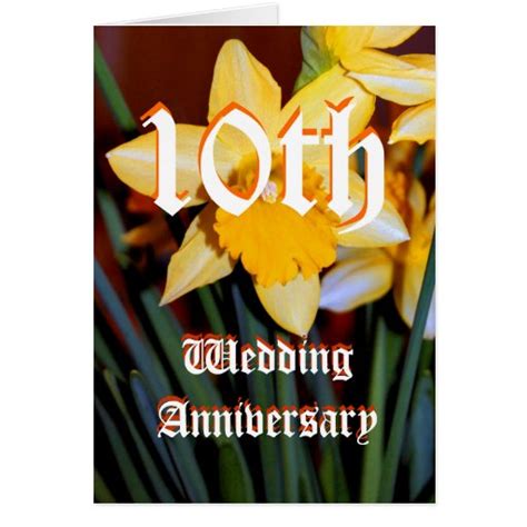 10th Wedding Anniversary Card Daffodil Zazzle