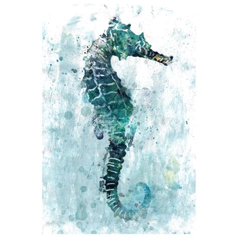 The Scattered Seahorse Canvas Wall Art Portrays Oceanic Allure With