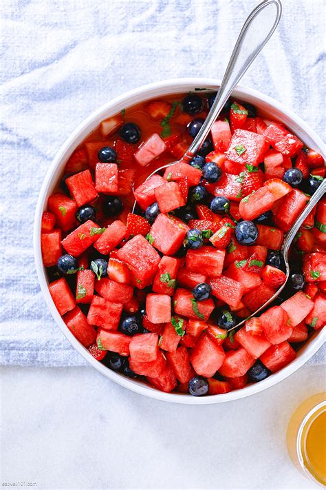 Honey Lime Fruit Salad Recipe Watermelon Salad Recipe — Eatwell101