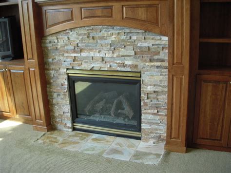 Gas Fireplace Stone Surround Tile Contractor Creative
