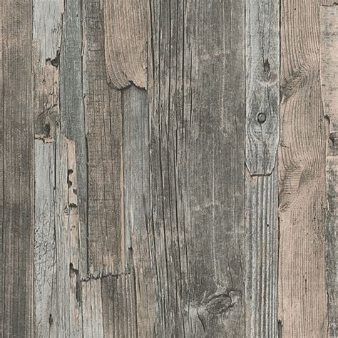 AS Creation Distressed Driftwood Wood Panel Faux Effect Embossed Wallpaper 954052 - Blue Brown ...