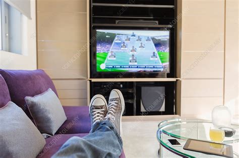 Man With Feet Up Watching Tv Stock Image F0171642 Science Photo