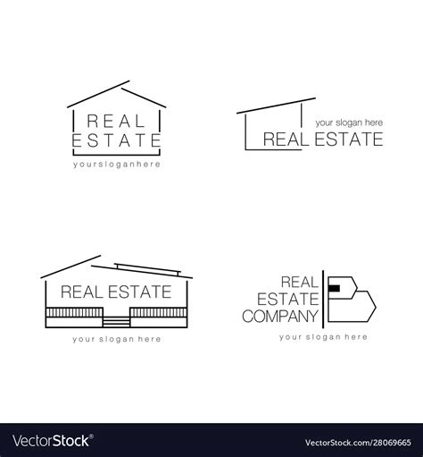 Real Estate Logo Design Modern And Minimalist Vector Image
