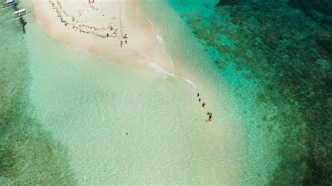 Tropical Island With Sandy Beach Naked Island Siargao Stock Image