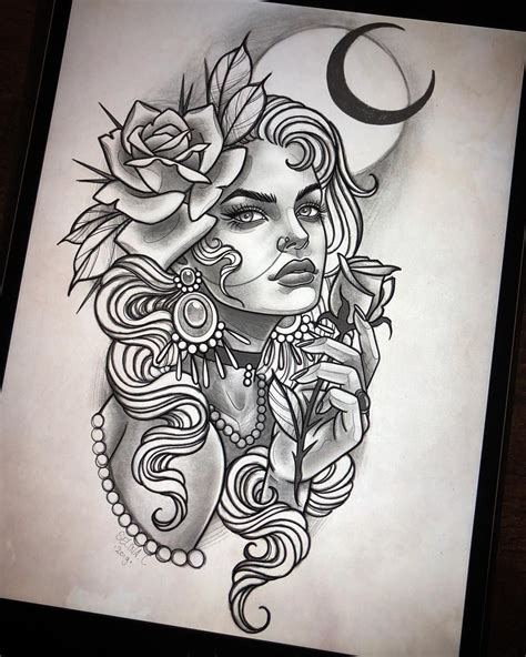 For Today Tattoo Design Drawings Lace Tattoo Design Girl Face