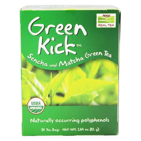 Now Foods Green Kick Sencha And Matcha Green Tea 24 Tea Bags Holly