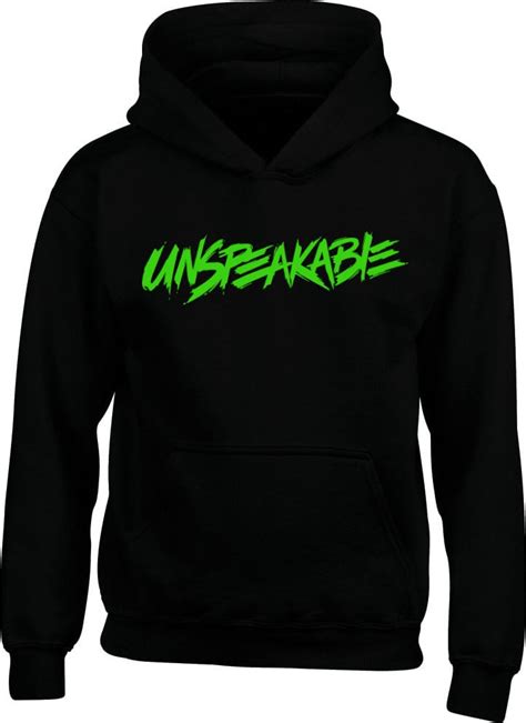 Kids Unspeakable Hoodie Black With Green Logo Boys And Girls Etsy Uk