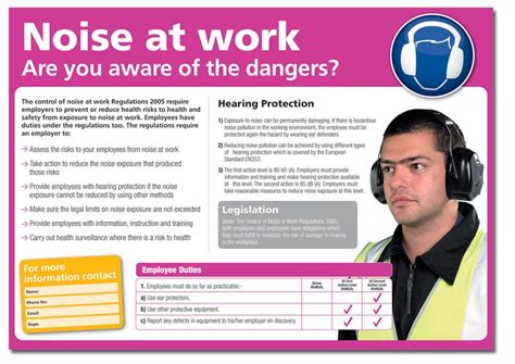 Are You Aware Of The Dangers Noise At Work Poster Seton Uk