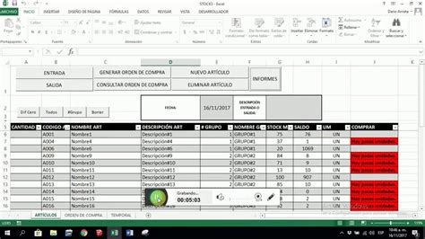 Manejo De Inventario Stock Almacen Vba Macros En Excel Youtube