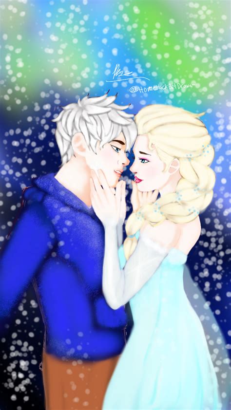 Jack Frost And Elsa By Msmoon12345678 On Deviantart