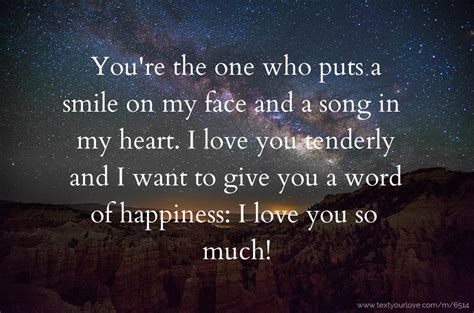 you re the one who puts a smile on my face and a song text message by derris chitamz
