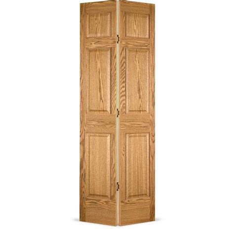 Reliabilt Red Oak 6 Panel Wood Oak Bifold Door Common 24 In X 80 In