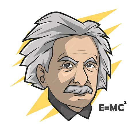 Retrato De Dibujos Animados De Albert Einstein Ilustración Vectorial