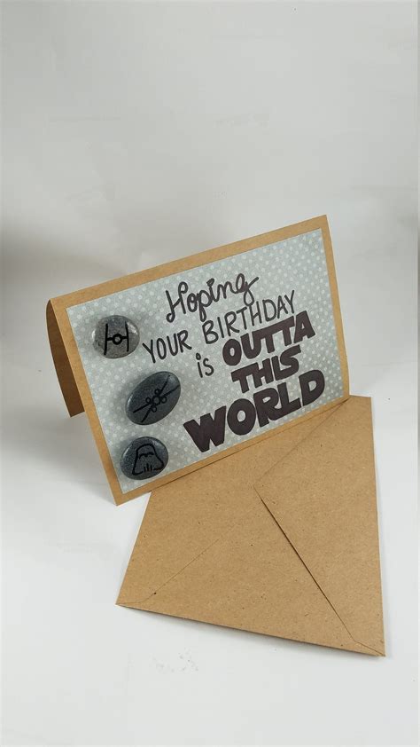Check spelling or type a new query. Unique Handmade Birthday Card with 3 keepsake SciFi hand painted stone magnets gift attached ...