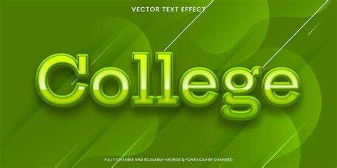 Premium Vector College Vector Text Effect