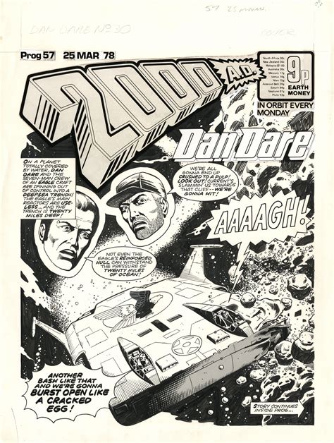 Dan Dare 2000ad Prog 57 Cover Art Dave Gibbons Watchmen Comic Art