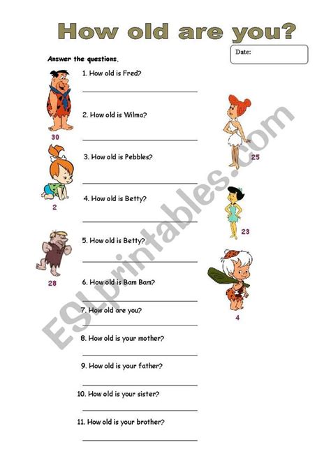 How Old Are You Esl Worksheet By Giga10 English Vocabulary Words