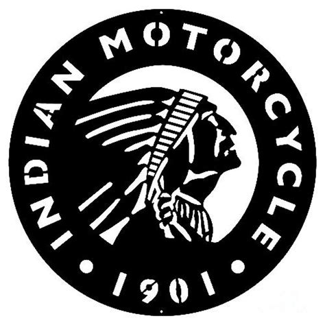 Vintage Indian Motorcycle Chief Logo Bw Circle Photograph By Scott D