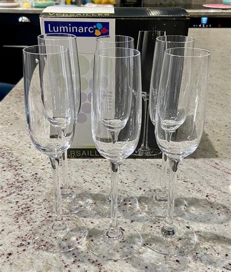 Luminarc Versailles Champagne Flute Glasses Set Of 6 In Clifton