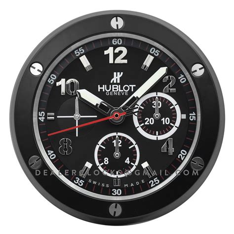 See more ideas about wall clock, clock, wooden clock. Hublot Big Bang wall clock with numeral markers and black ...
