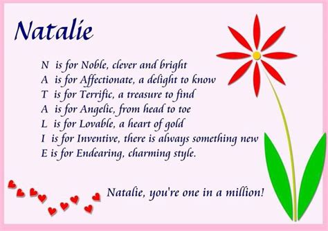 And what's best than having some sweet lectures with your kids as the this compilation presents 5 excellent poetry books for children. Natalie | Acrostic, Acrostic poem for kids, Poems about girls